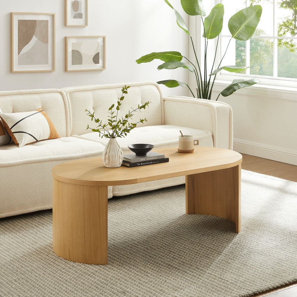 EEI-6911-OAK Aspect Oval Wood Coffee Table by Modway