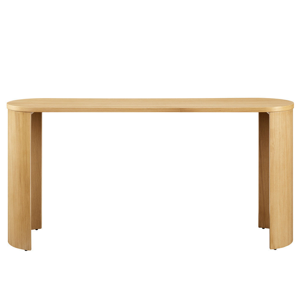 EEI-6912-OAK Aspect Oval Wood Entryway Console Table by Modway