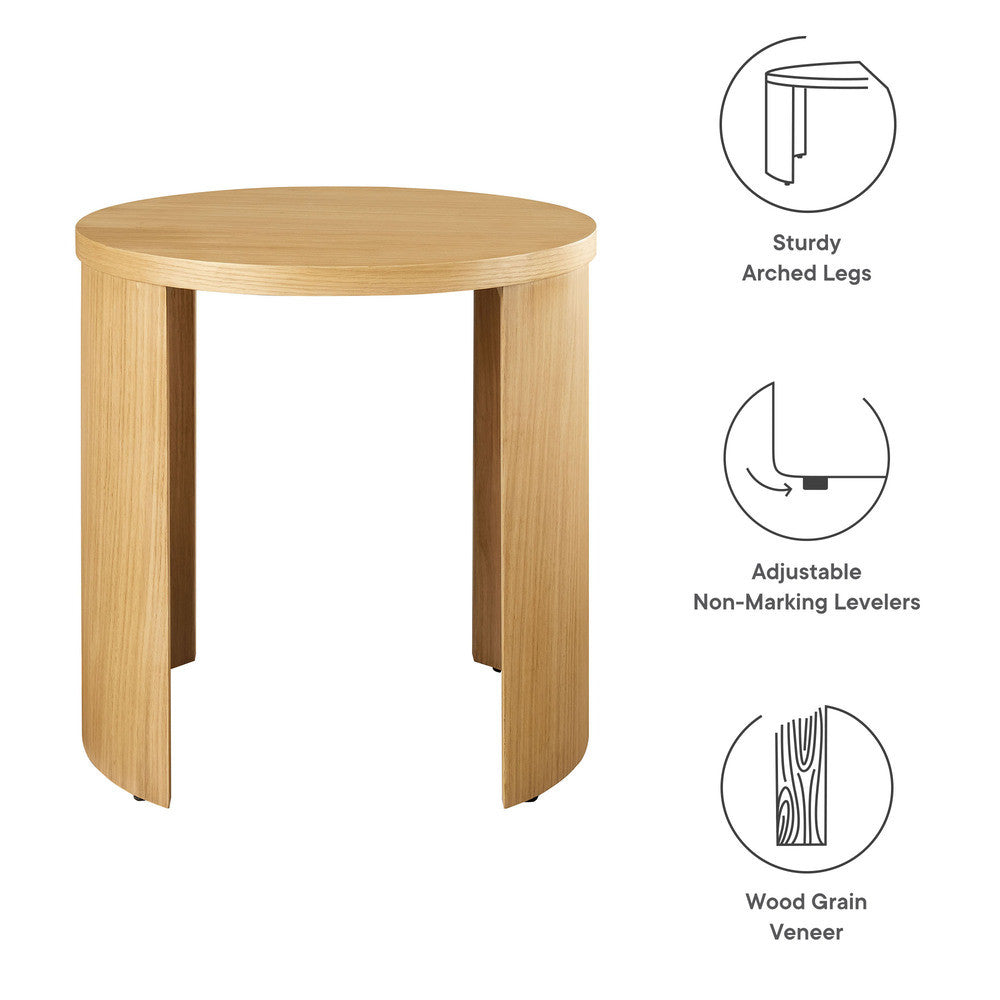 EEI-6913-OAK Aspect Round Wood End Table by Modway