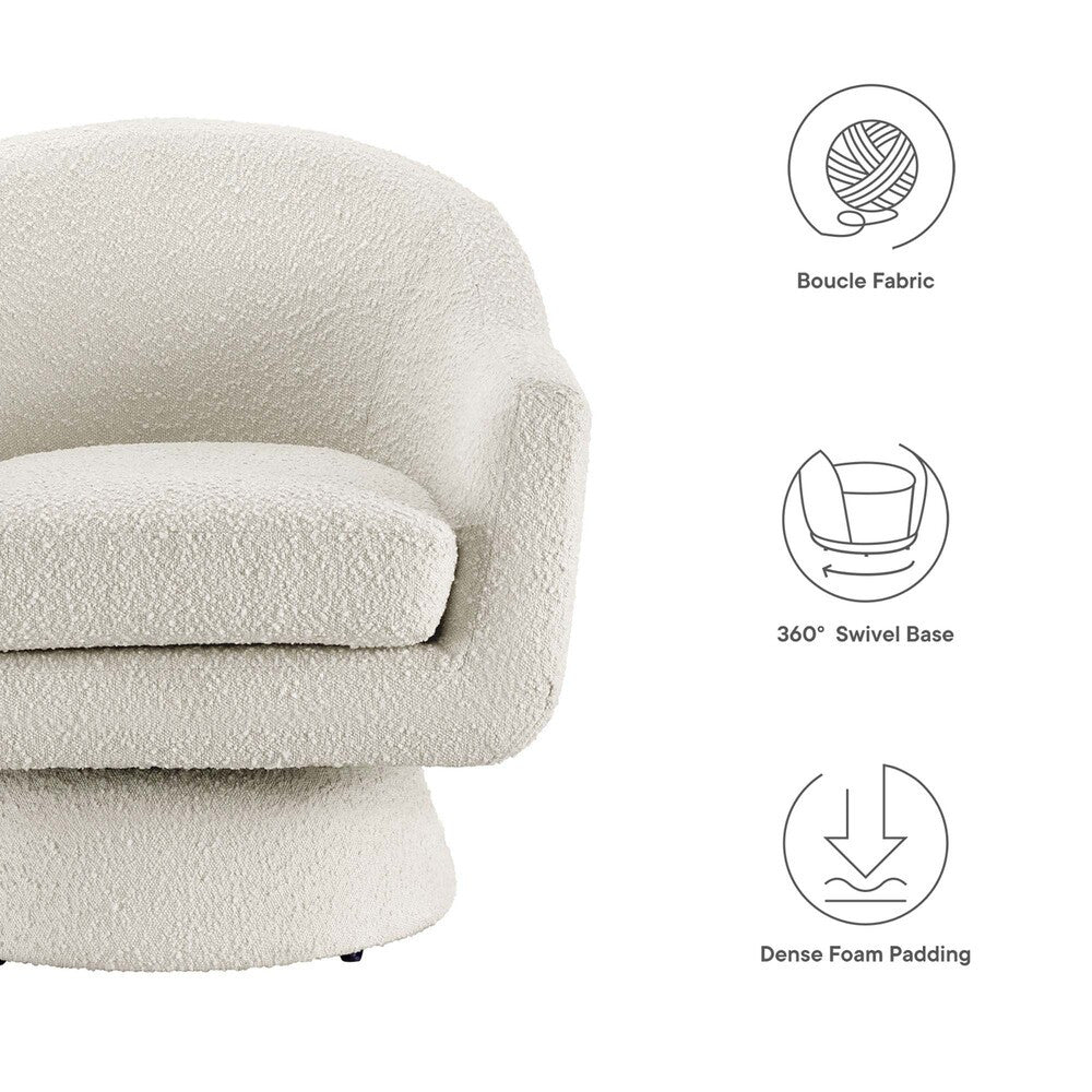Modway Astral Boucle Fabric Swivel Chair by Modway-EEI-6359
