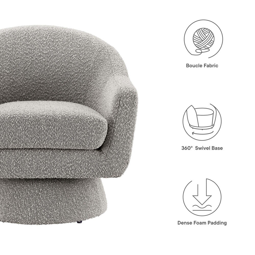 Modway Astral Boucle Fabric Swivel Chair by Modway-EEI-6359