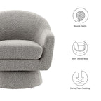 Modway Astral Boucle Fabric Swivel Chair by Modway-EEI-6359