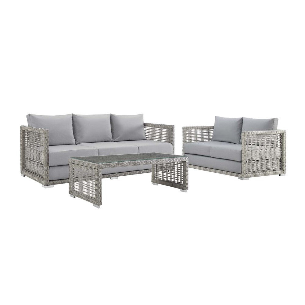 EEI-3598 Aura 3 Piece Outdoor Patio Wicker Rattan Set by Modway