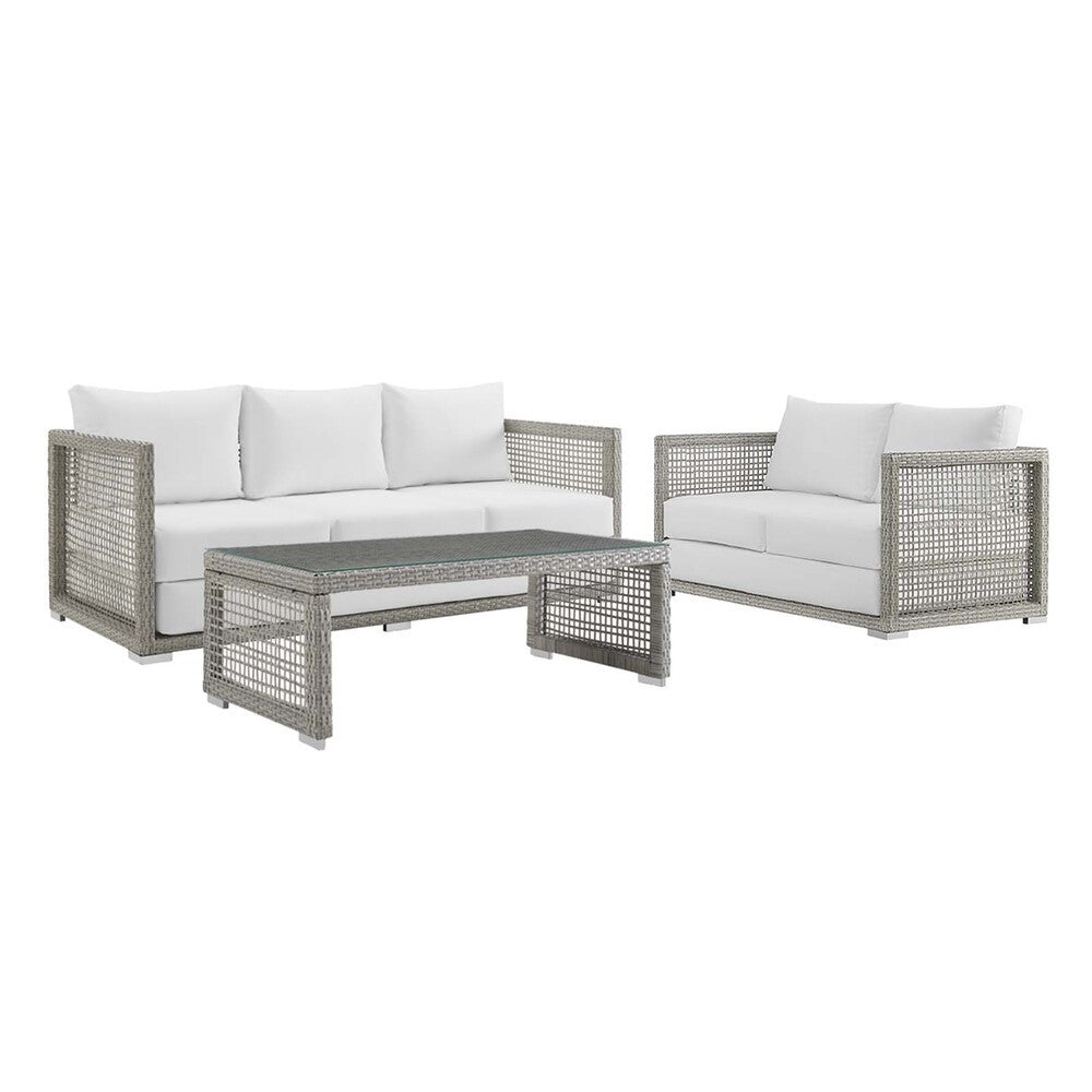 EEI-3598 Aura 3 Piece Outdoor Patio Wicker Rattan Set by Modway