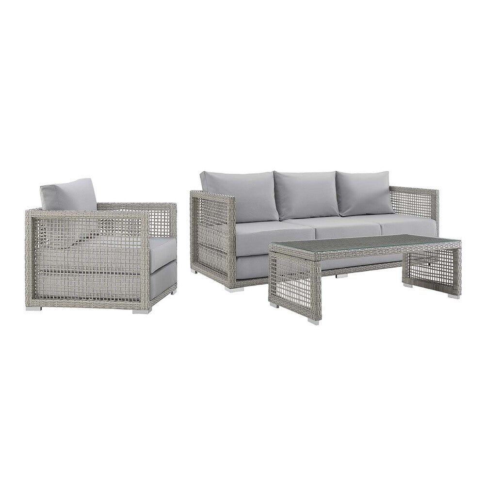 EEI-3599 Aura 3 Piece Outdoor Patio Wicker Rattan Set by Modway