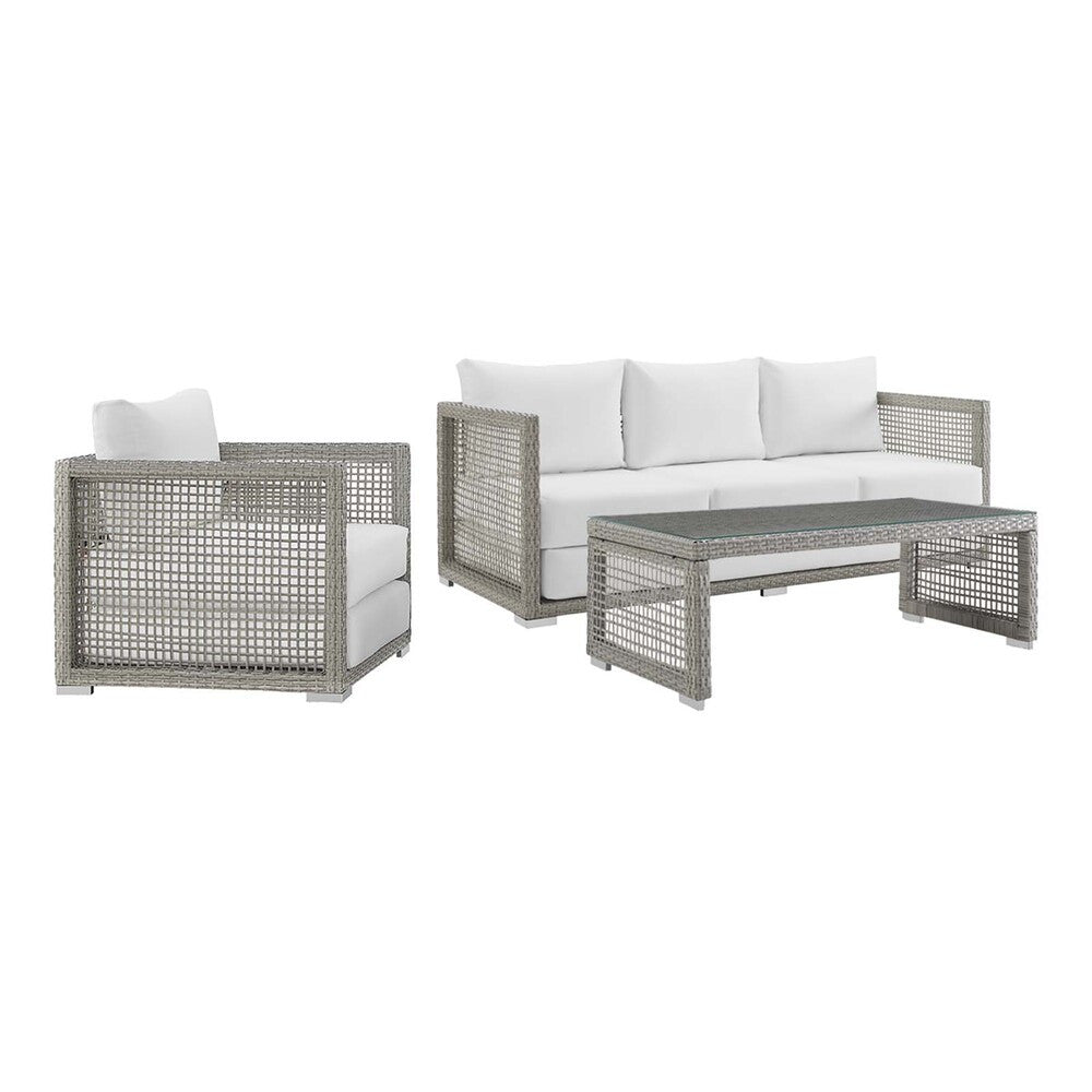 EEI-3599 Aura 3 Piece Outdoor Patio Wicker Rattan Set by Modway
