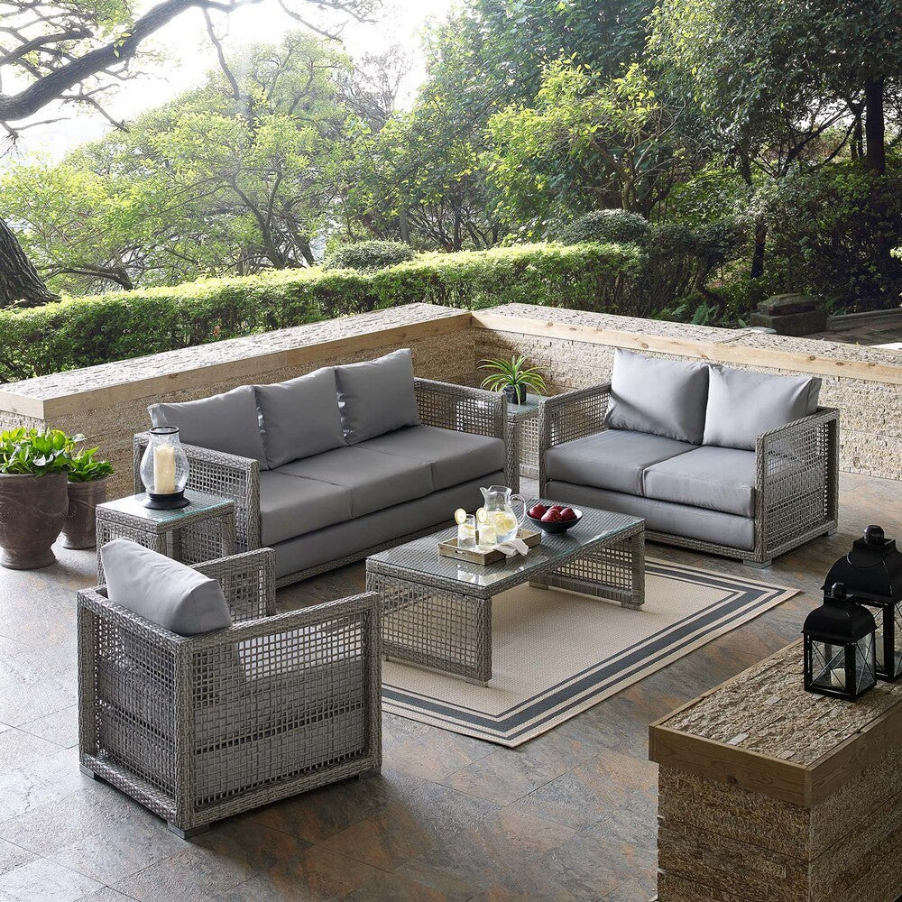 EEI-3559 Aura 6 Piece Outdoor Patio Wicker Rattan Set by Modway