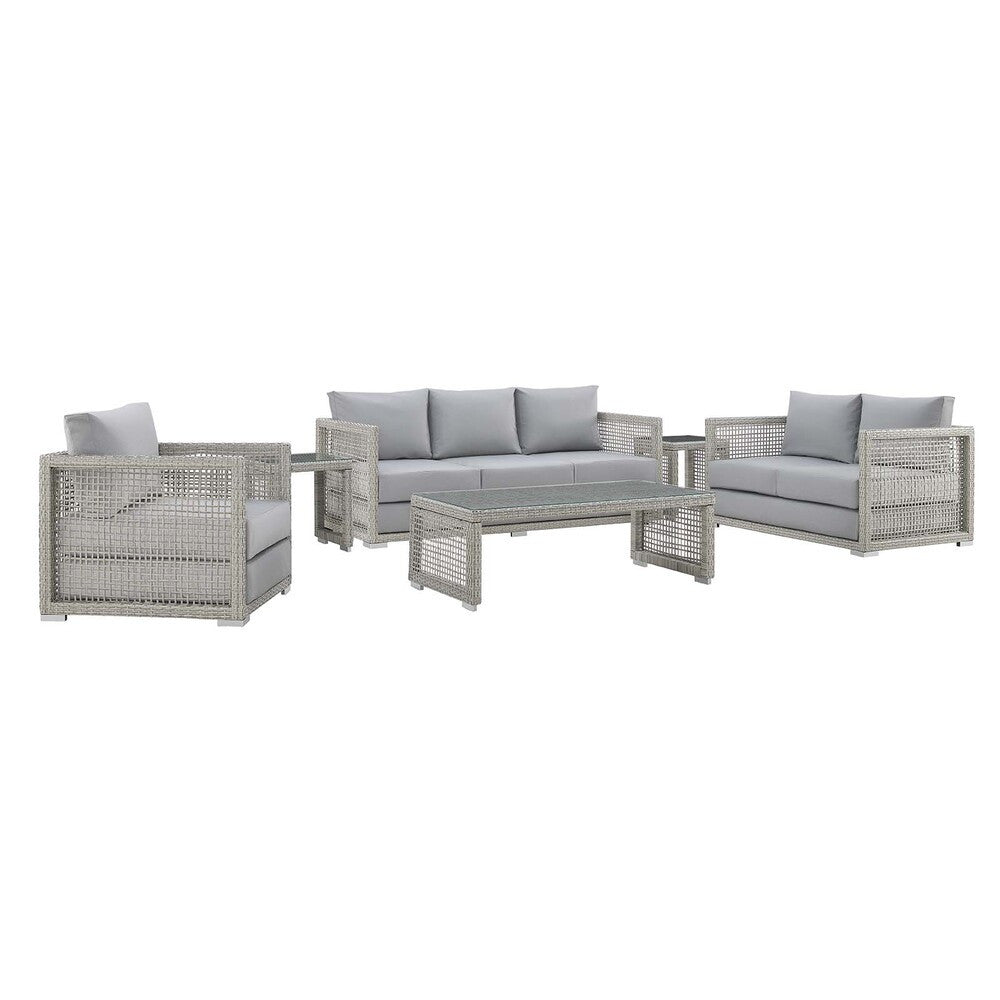 EEI-3559 Aura 6 Piece Outdoor Patio Wicker Rattan Set by Modway