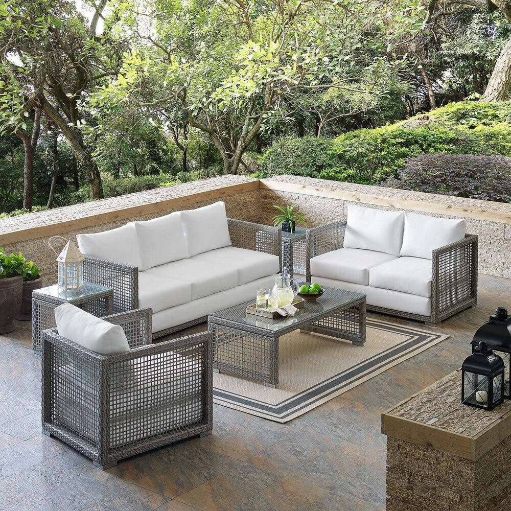 EEI-3559 Aura 6 Piece Outdoor Patio Wicker Rattan Set by Modway