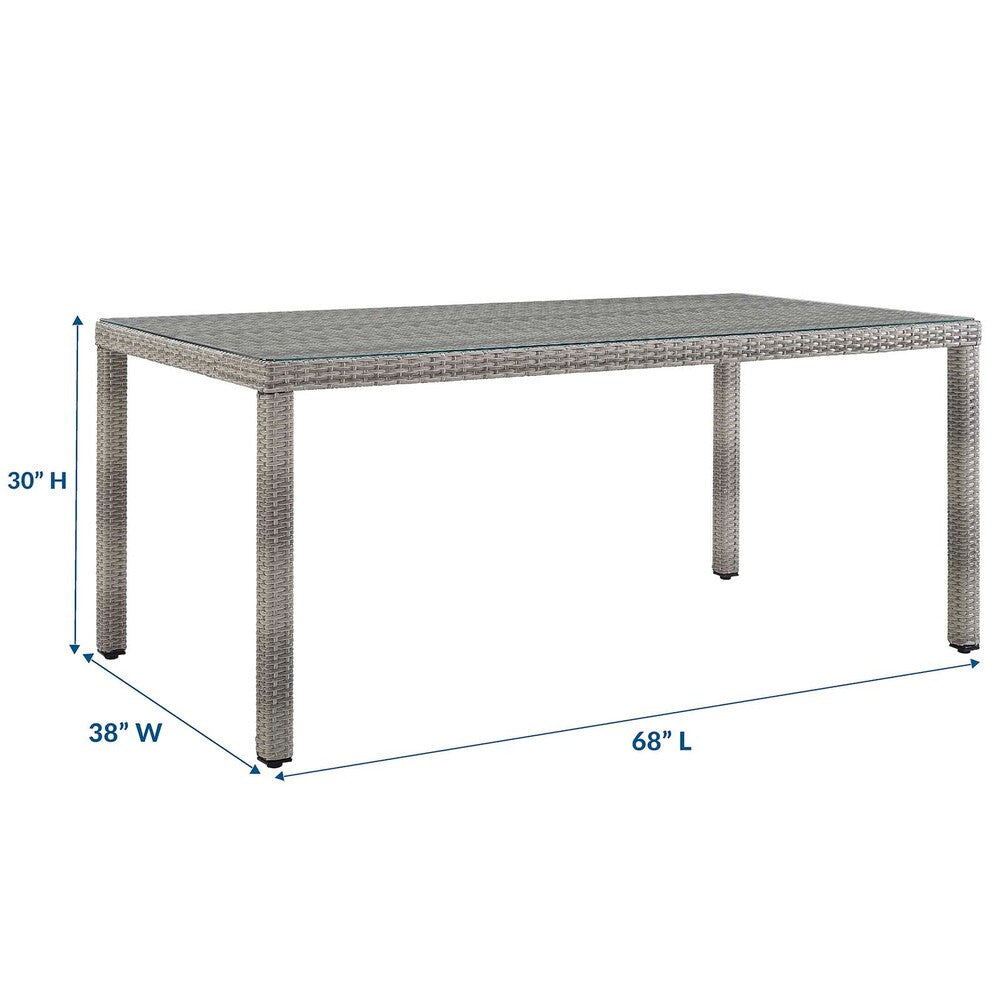 EEI-2921-GRY Aura 68" Outdoor Patio Wicker Rattan Dining Table by Modway