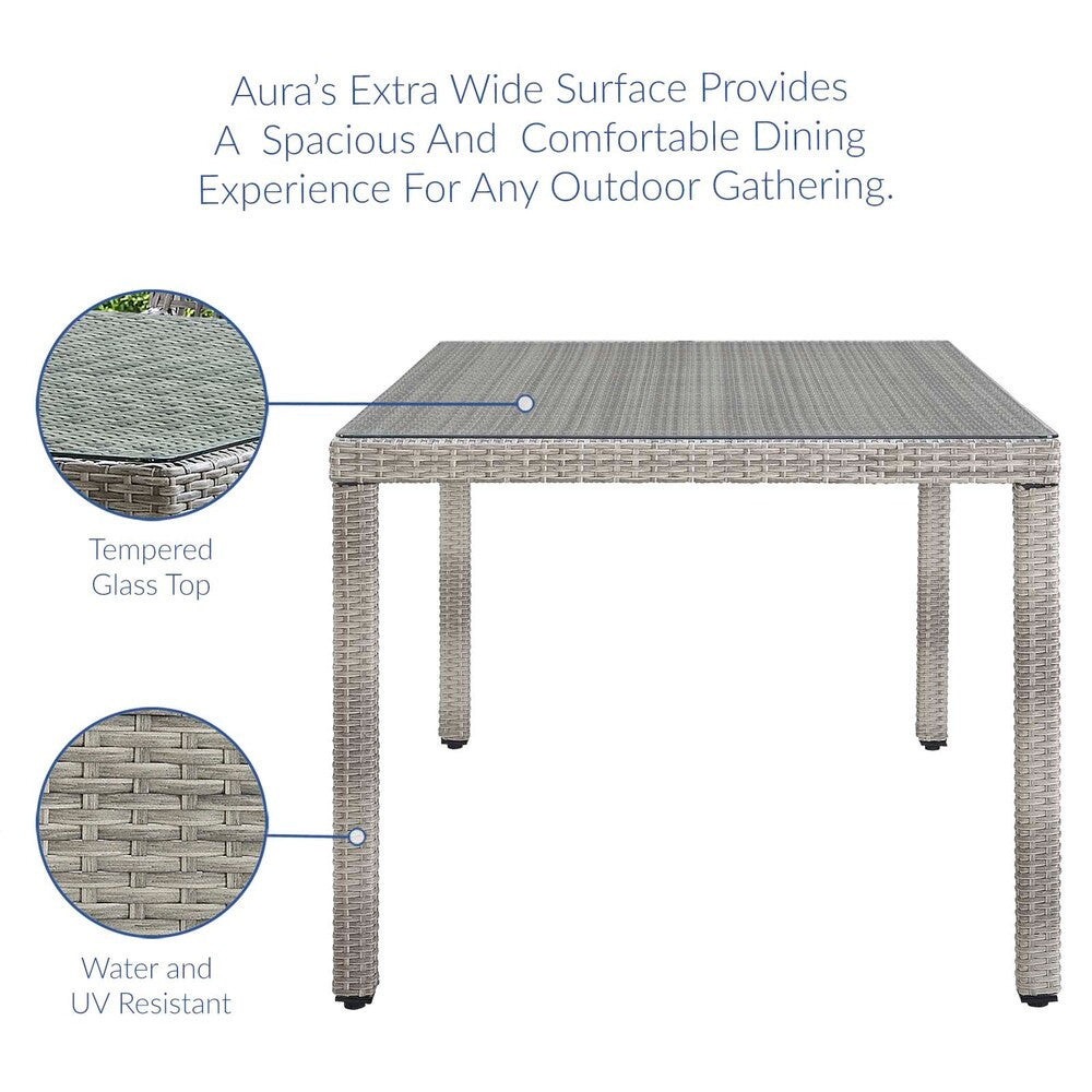 EEI-2921-GRY Aura 68" Outdoor Patio Wicker Rattan Dining Table by Modway