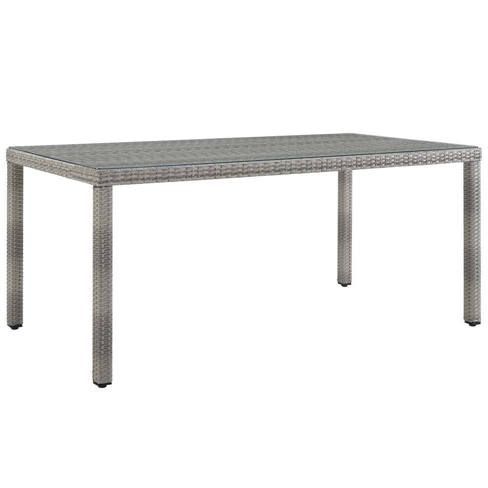 EEI-2921-GRY Aura 68" Outdoor Patio Wicker Rattan Dining Table by Modway