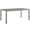 Modway EEI-2921-GRY Aura 68" Outdoor Patio Wicker Rattan Dining Table Gray