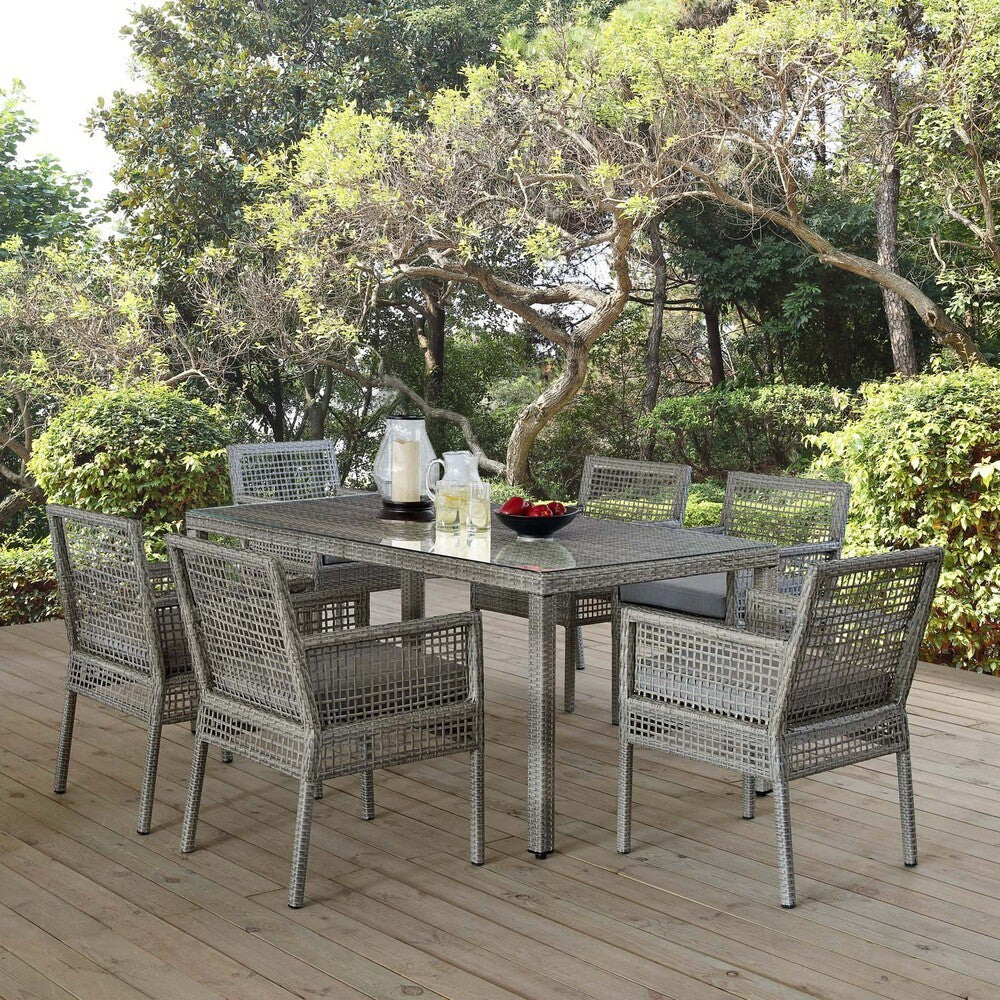 EEI-3560 Aura 7 Piece Outdoor Patio Wicker Rattan Set by Modway