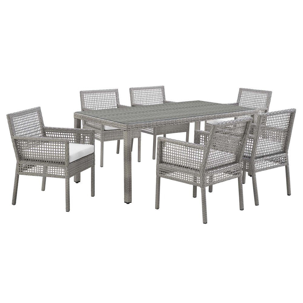 EEI-3560 Aura 7 Piece Outdoor Patio Wicker Rattan Set by Modway
