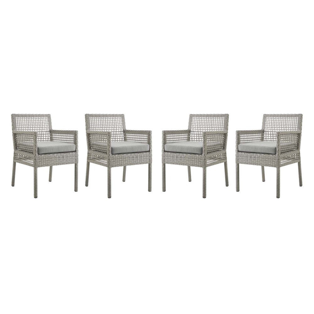 EEI-3594 Aura Outdoor Patio Wicker Rattan Dining Armchair Set of 4 by Modway