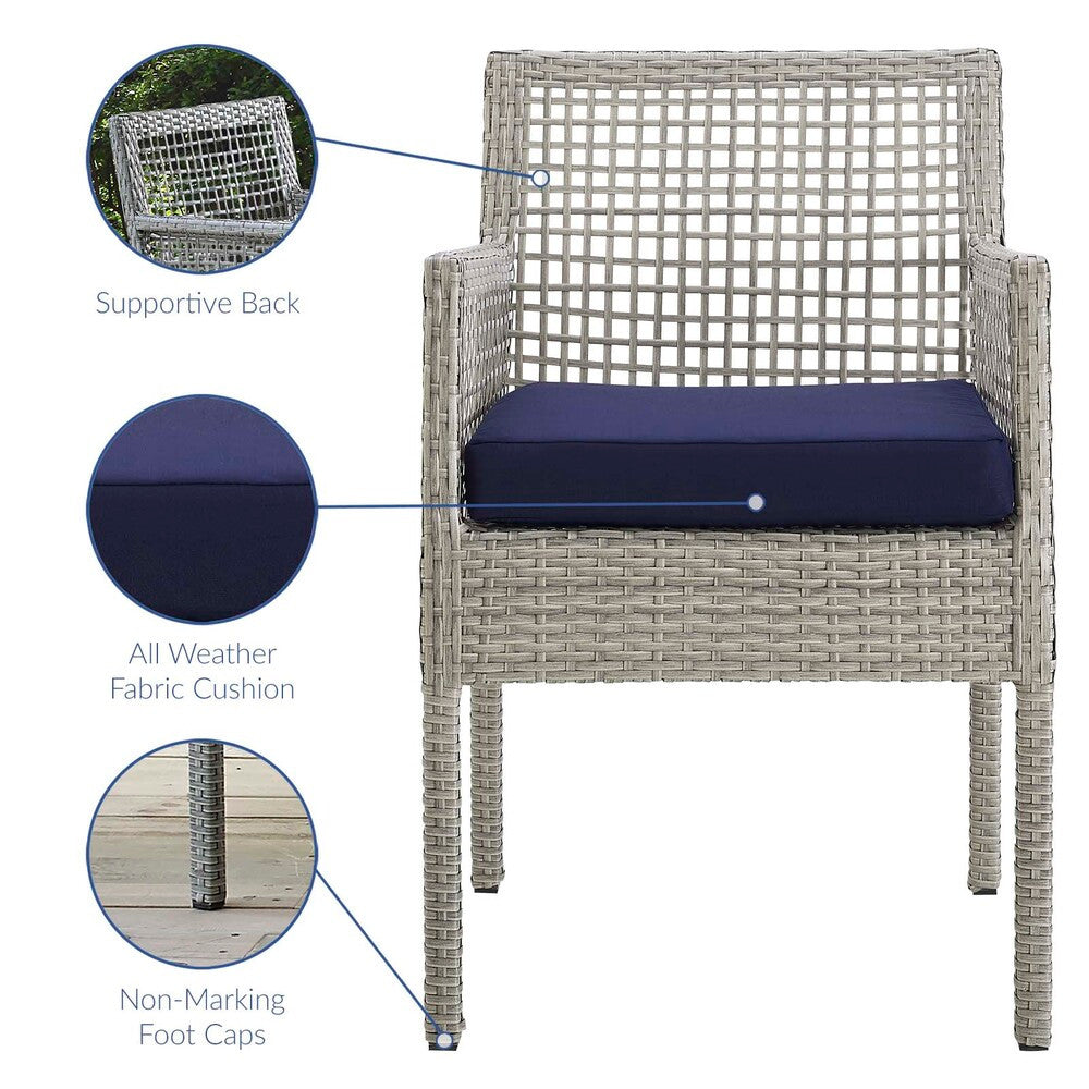 EEI-3594 Aura Outdoor Patio Wicker Rattan Dining Armchair Set of 4 by Modway