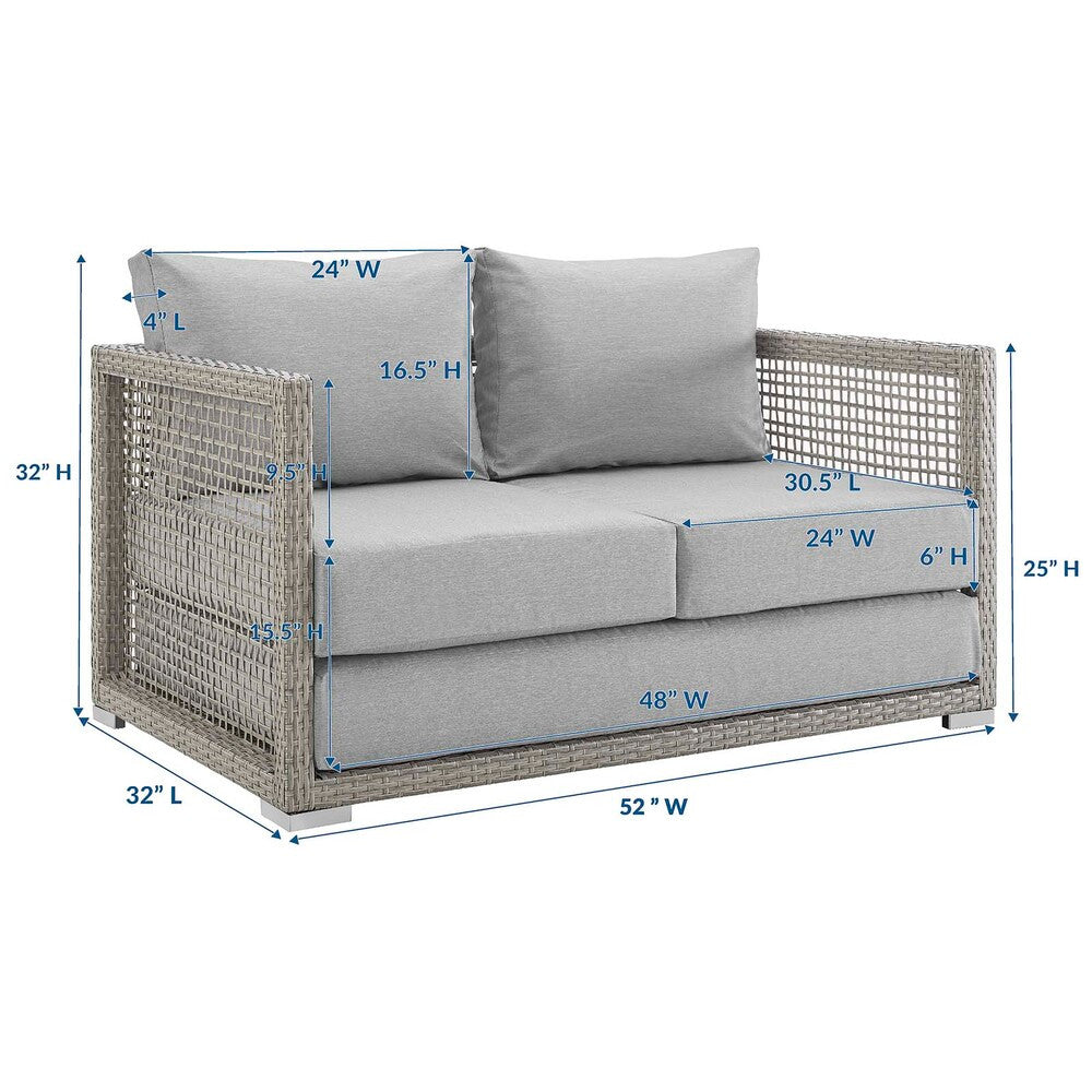 EEI-2924 Aura Outdoor Patio Wicker Rattan Loveseat by Modway