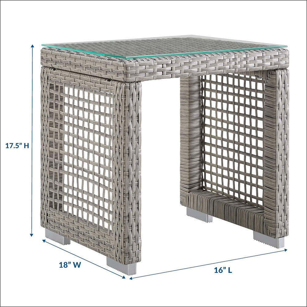 EEI-2922-GRY Aura Outdoor Patio Wicker Rattan Side Table by Modway