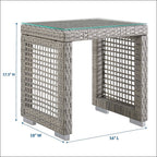 EEI-2922-GRY Aura Outdoor Patio Wicker Rattan Side Table by Modway