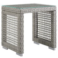 Modway EEI-2922-GRY Aura Outdoor Patio Wicker Rattan Side Table Gray