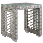 Modway EEI-2922-GRY Aura Outdoor Patio Wicker Rattan Side Table Gray