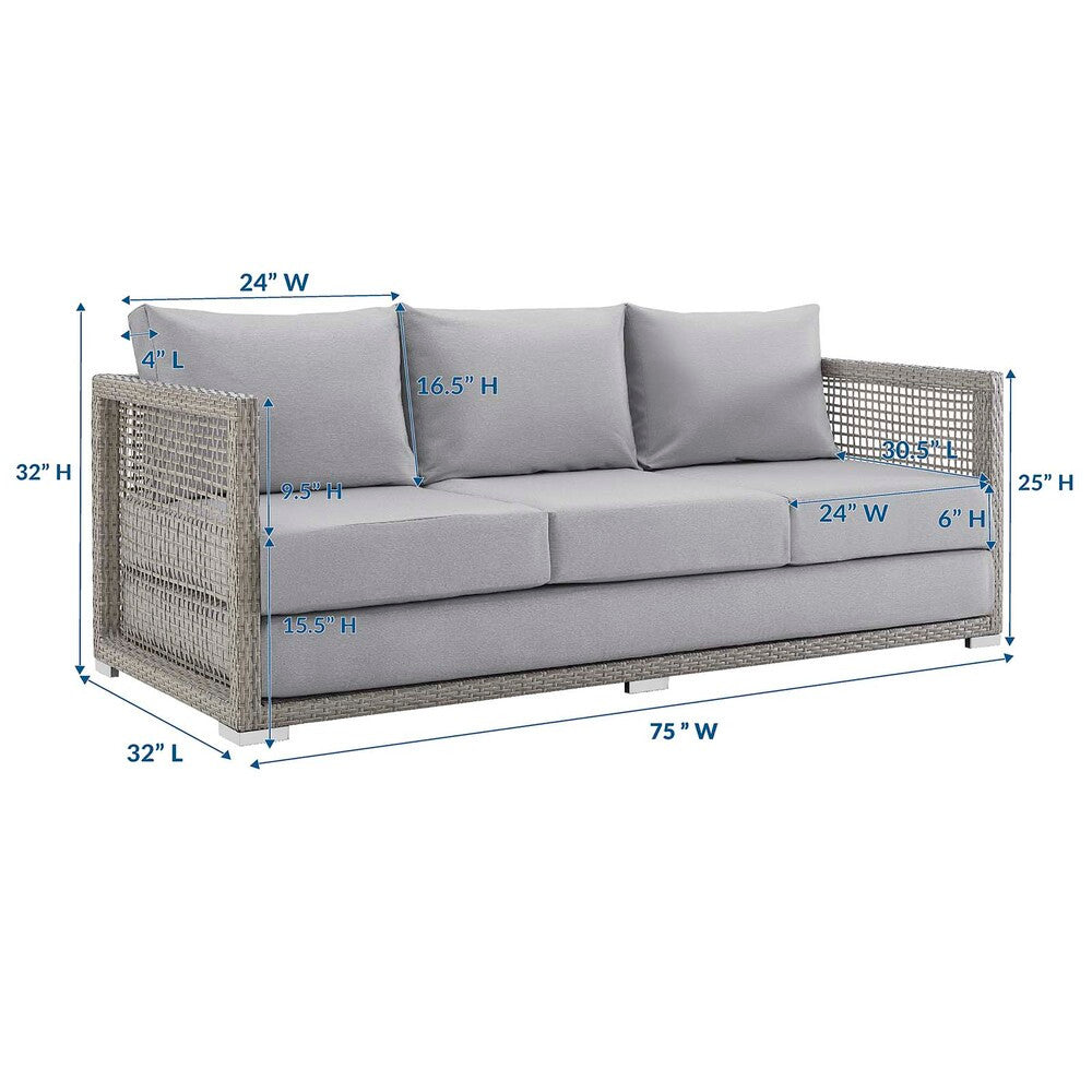EEI-2923 Aura Outdoor Patio Wicker Rattan Sofa by Modway