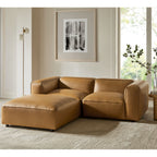 Modway Auren 3-Piece Upholstered Vegan Leather Modular Loveseat with Ottoman by Modway-EEI-7130