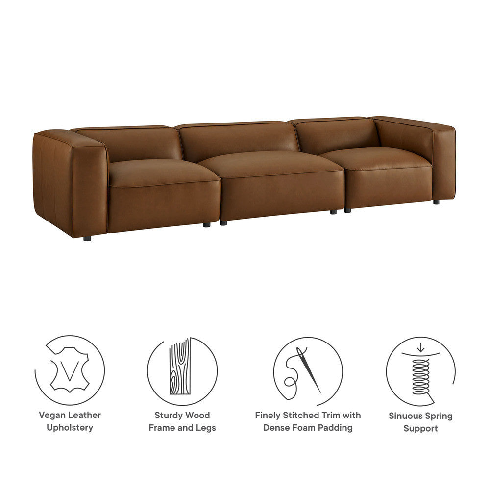 Modway Auren 3-Piece Upholstered Vegan Leather Modular Sofa by Modway-EEI-7132