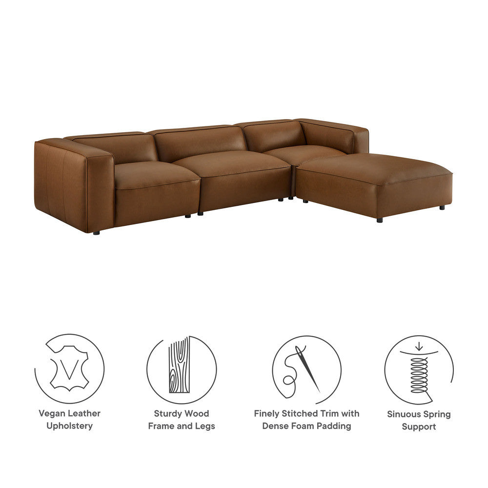 Modway Auren 4-Piece Vegan Leather Modular Sofa Set by Modway-EEI-7128
