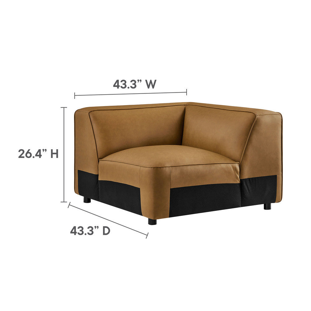 Modway Auren 5-Piece Upholstered Armless L-Shaped Vegan Leather Modular Sofa by Modway-EEI-7133