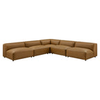 Modway Auren 5-Piece Upholstered Armless L-Shaped Vegan Leather Modular Sofa by Modway-EEI-7133