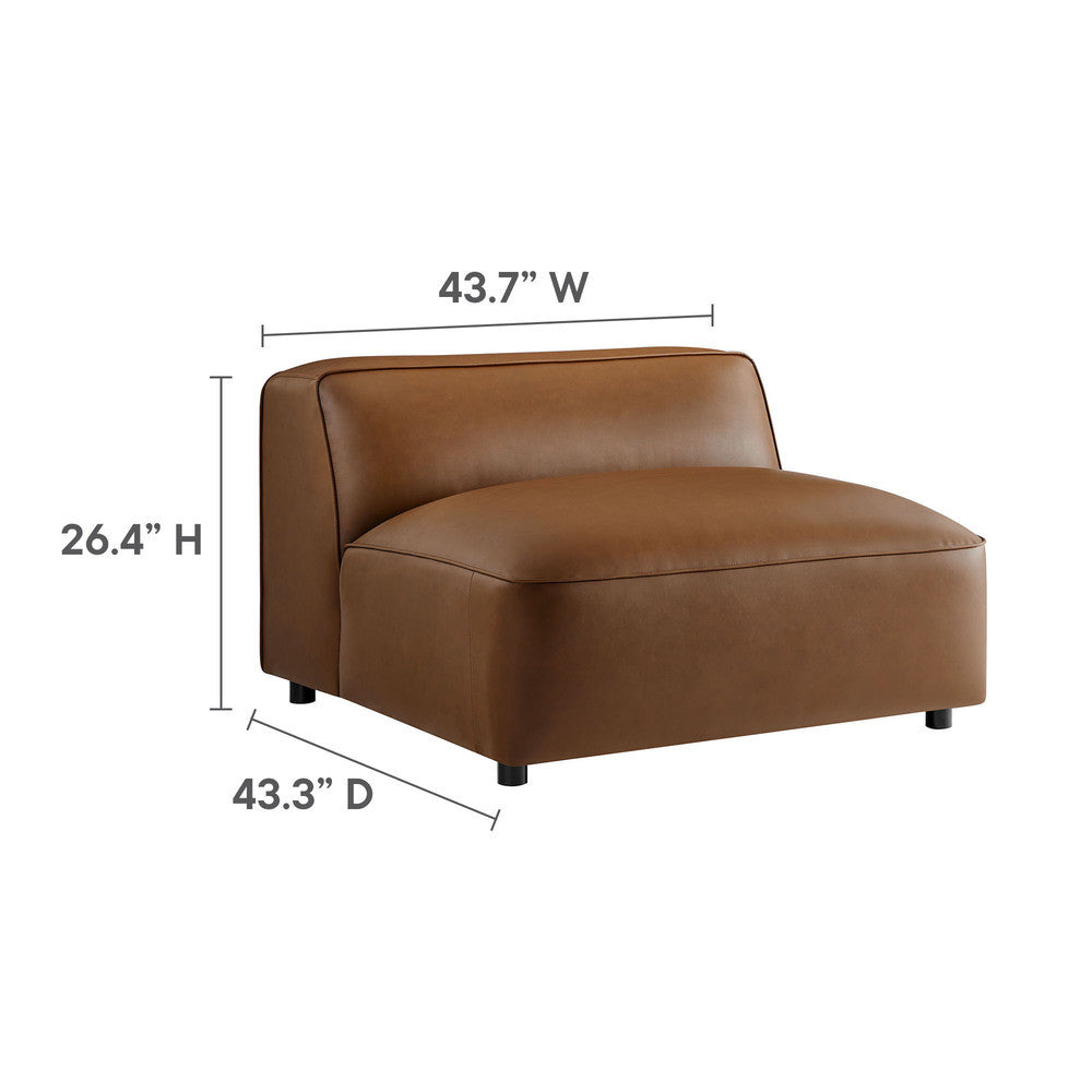 Modway Auren 5-Piece Upholstered Armless L-Shaped Vegan Leather Modular Sofa by Modway-EEI-7133