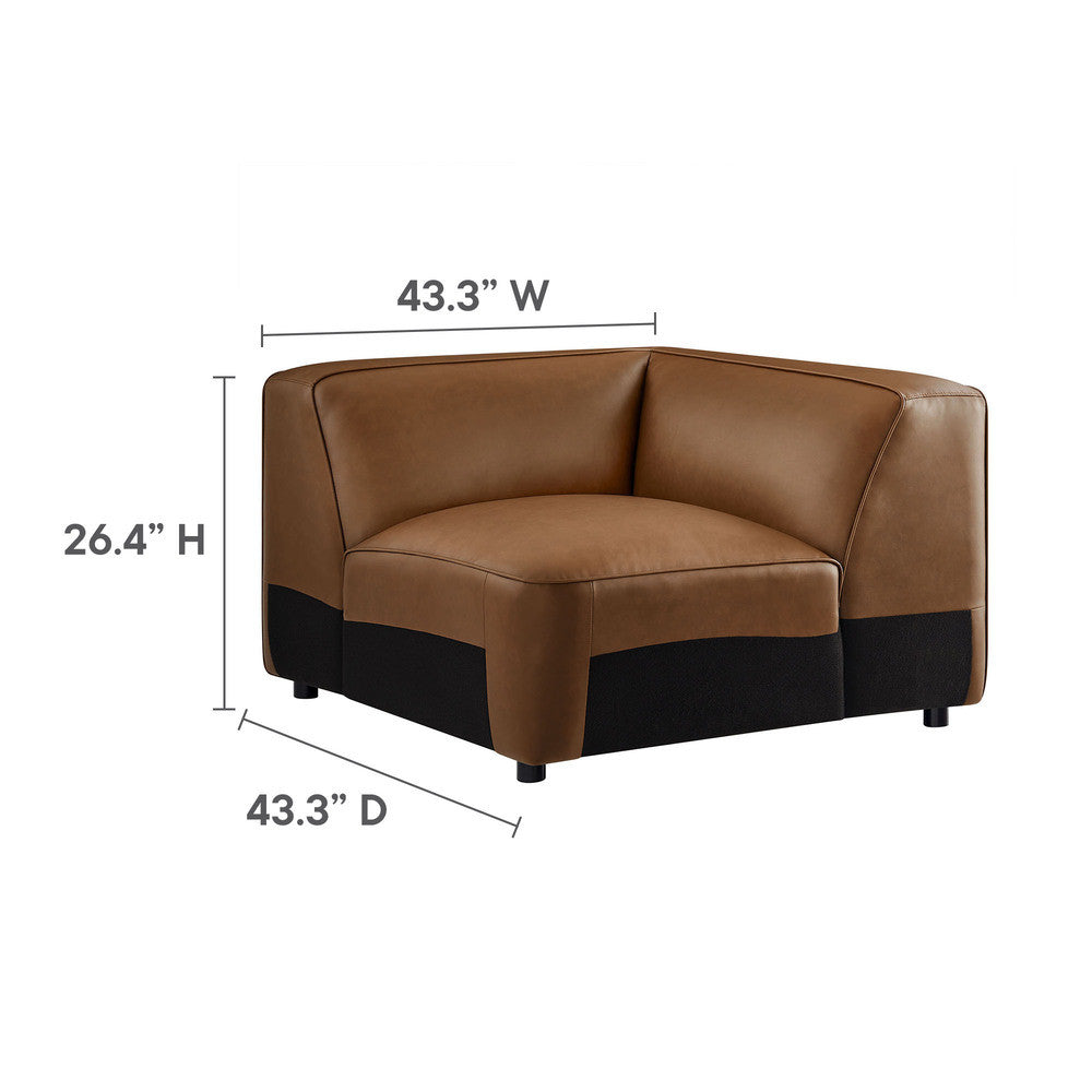 Modway Auren 5-Piece Upholstered Armless L-Shaped Vegan Leather Modular Sofa by Modway-EEI-7133