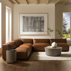 Modway Auren 5-Piece Upholstered Armless L-Shaped Vegan Leather Modular Sofa by Modway-EEI-7133