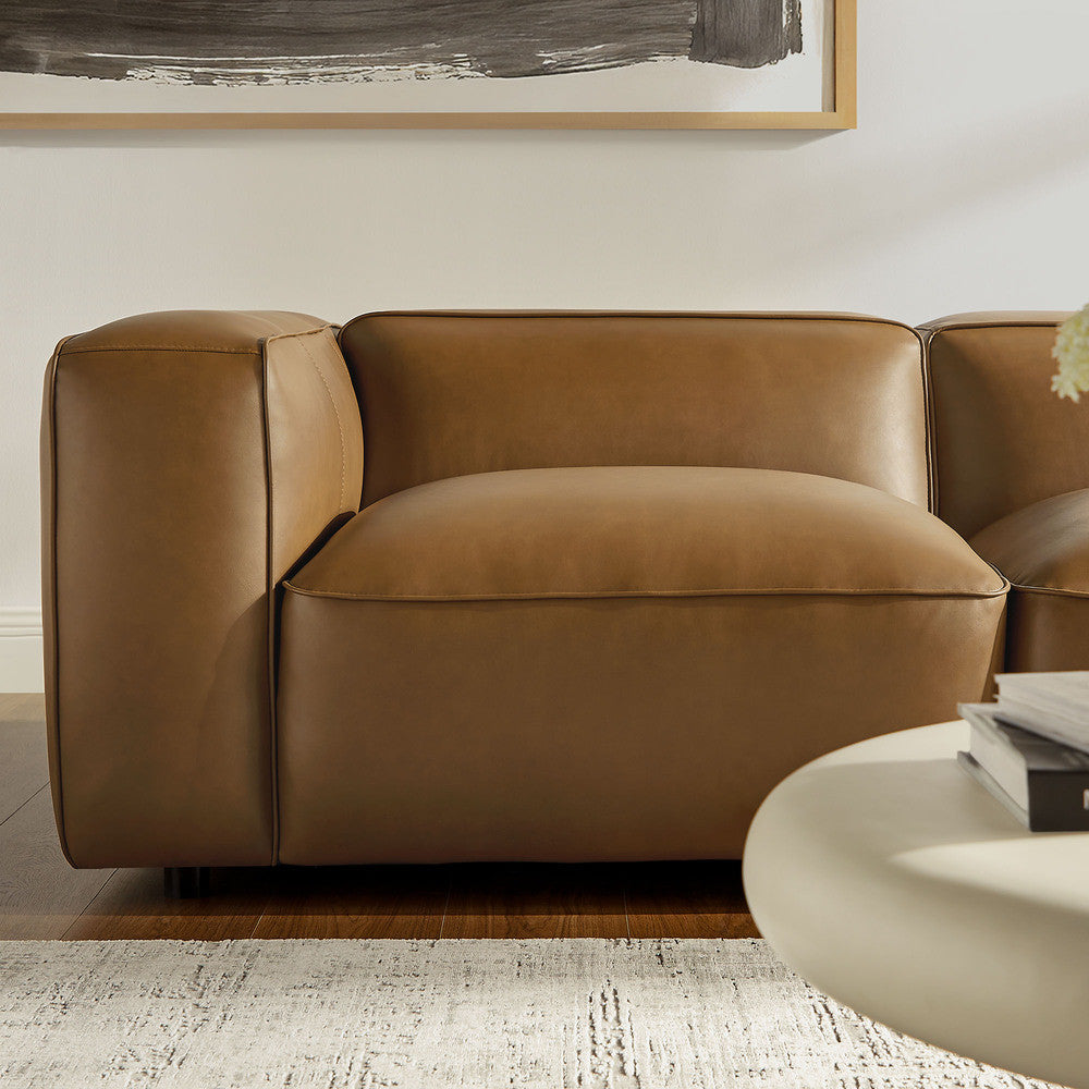 Modway Auren 5-Piece Upholstered Vegan Leather Modular L-Shaped Sofa by Modway-EEI-7129