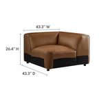 Modway Auren 5-Piece Upholstered Vegan Leather Modular L-Shaped Sofa by Modway-EEI-7129