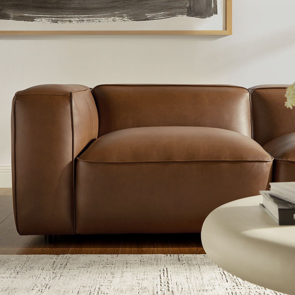 Modway Auren 5-Piece Upholstered Vegan Leather Modular L-Shaped Sofa by Modway-EEI-7129
