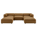 Modway Auren 5-Piece Upholstered Vegan Leather Modular U-Shaped Sofa by Modway-EEI-7131