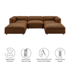 Modway Auren 5-Piece Upholstered Vegan Leather Modular U-Shaped Sofa by Modway-EEI-7131