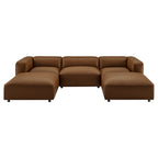 Modway Auren 5-Piece Upholstered Vegan Leather Modular U-Shaped Sofa by Modway-EEI-7131