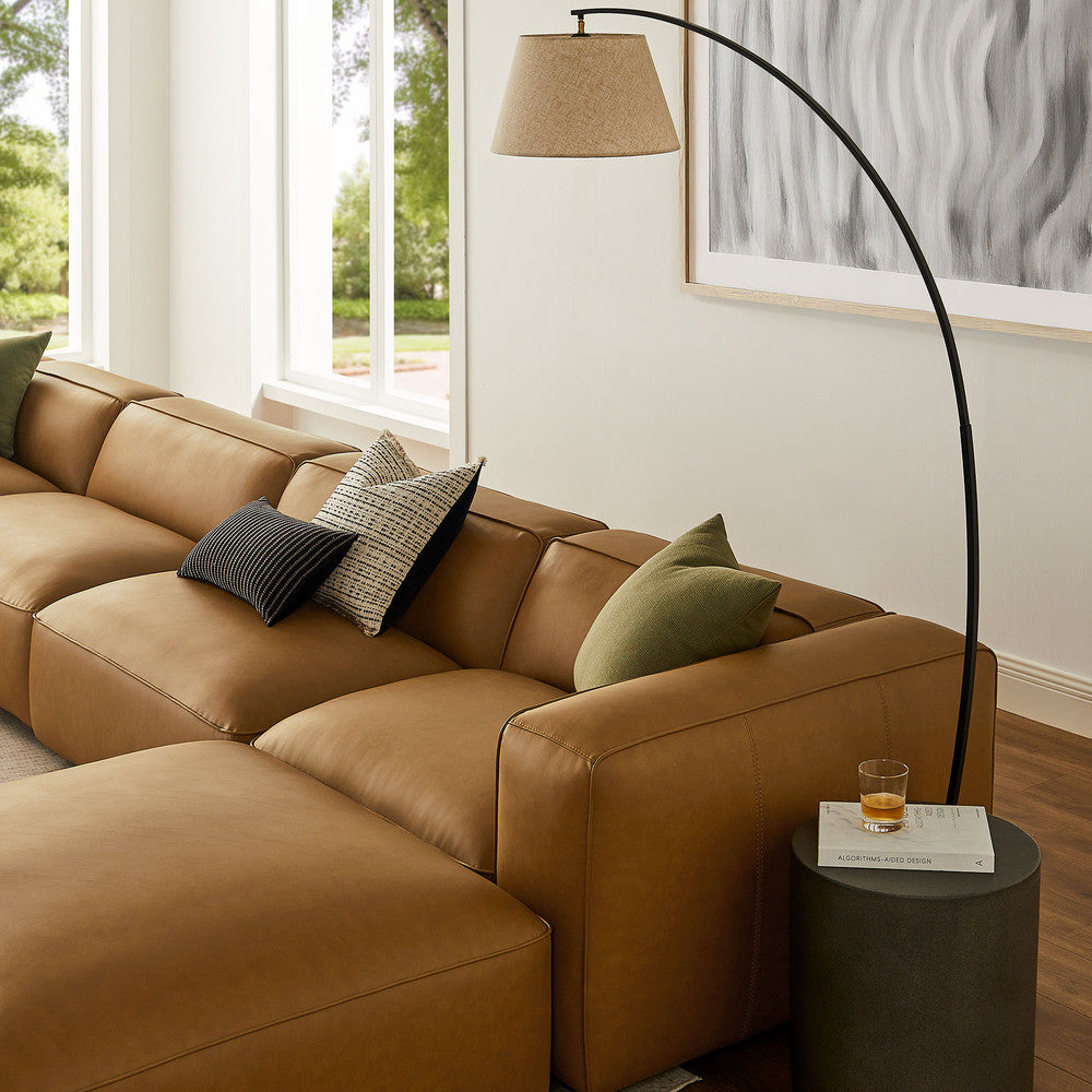 Modway Auren 6-Piece Upholstered Vegan Leather Modular Sofa by Modway-EEI-7134