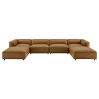 Modway Auren 6-Piece Upholstered Vegan Leather Modular Sofa by Modway-EEI-7134