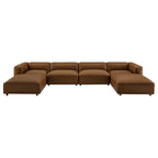 Modway Auren 6-Piece Upholstered Vegan Leather Modular Sofa by Modway-EEI-7134