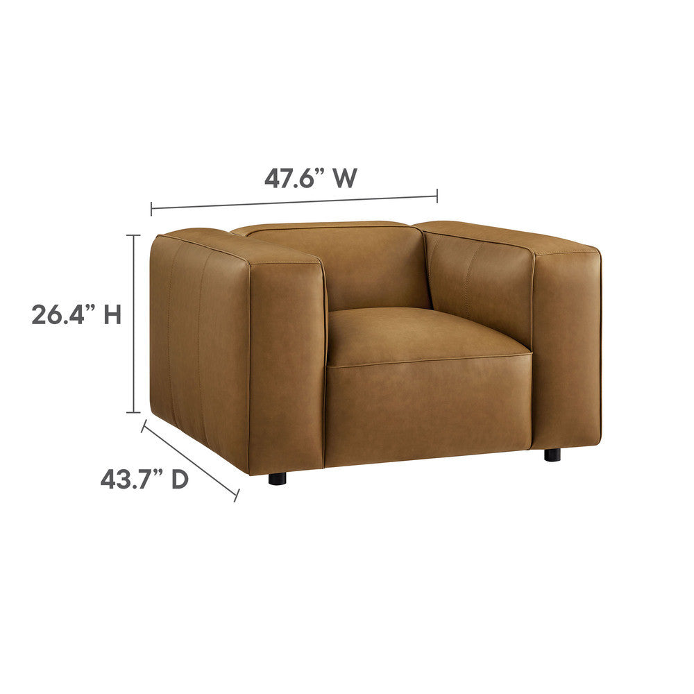Modway Auren Upholstered Vegan Leather Modular Armchair by Modway-EEI-7120