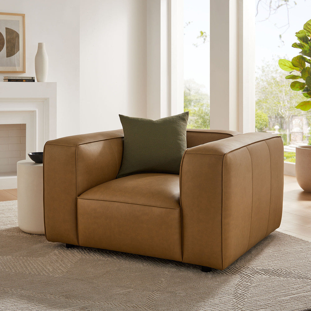 Modway Auren Upholstered Vegan Leather Modular Armchair by Modway-EEI-7120