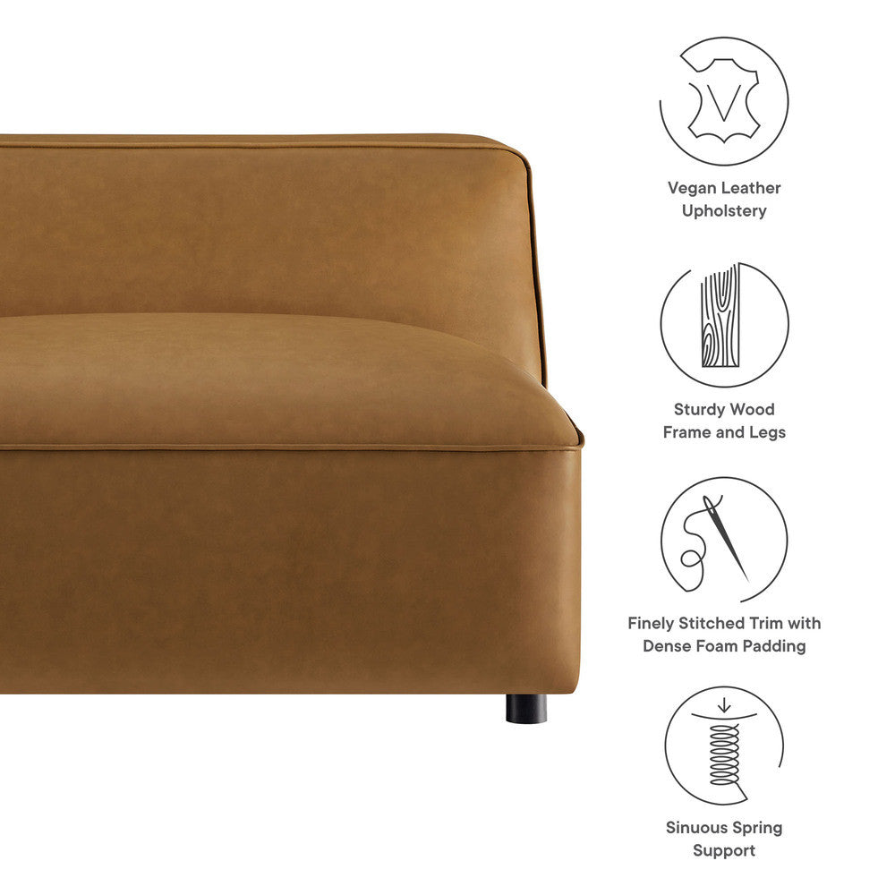 Modway Auren Upholstered Vegan Leather Modular Armless Chair by Modway-EEI-7121
