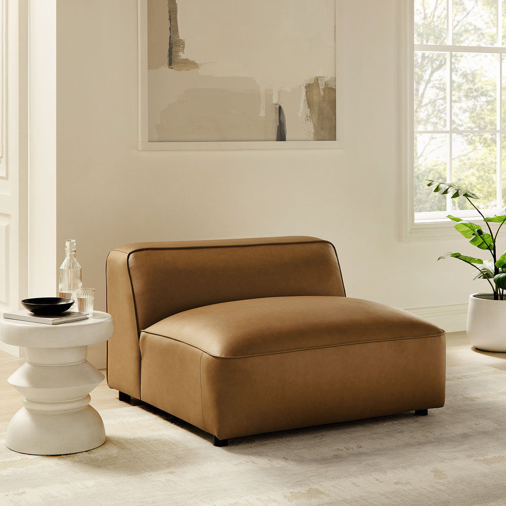 Modway Auren Upholstered Vegan Leather Modular Armless Chair by Modway-EEI-7121