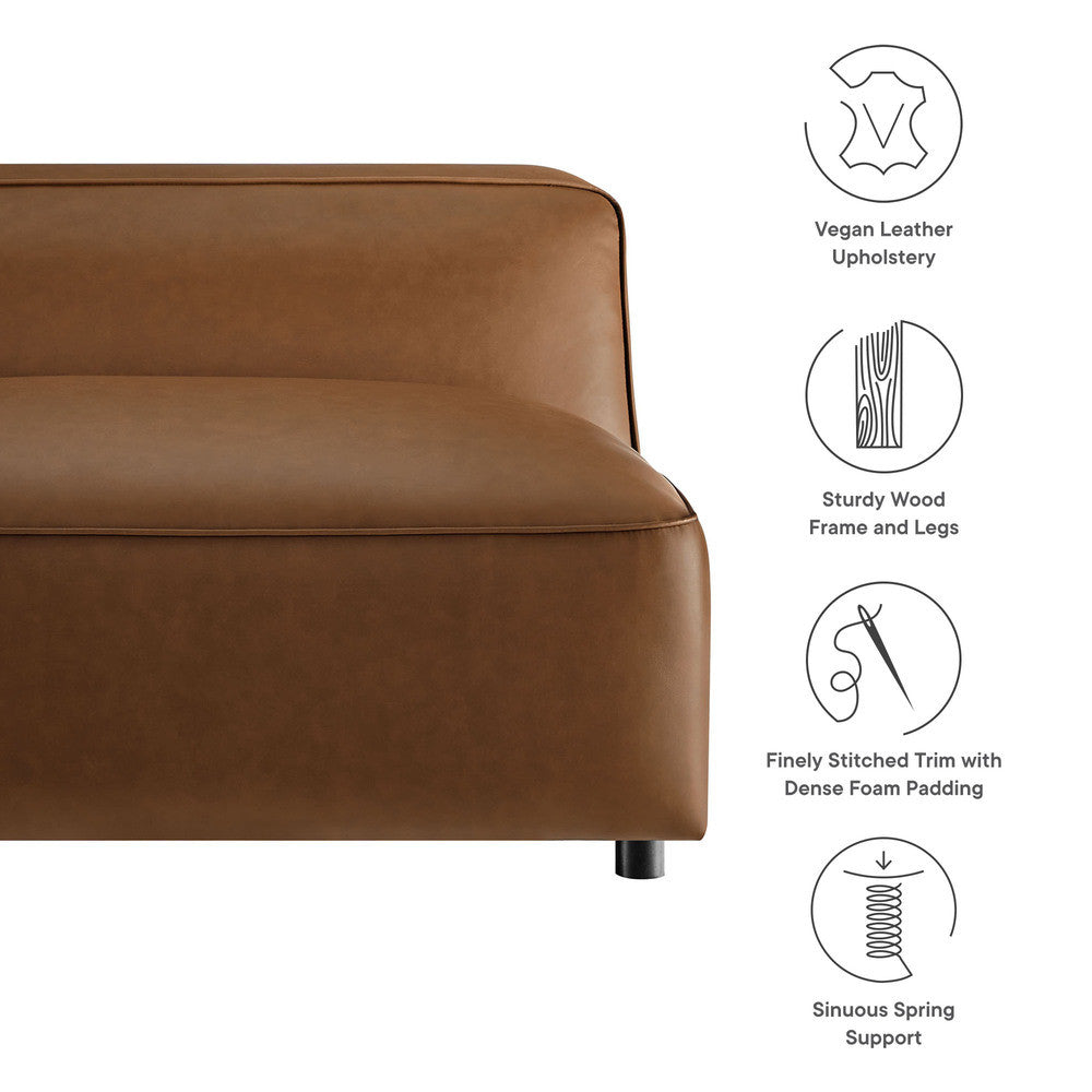 Modway Auren Upholstered Vegan Leather Modular Armless Chair by Modway-EEI-7121
