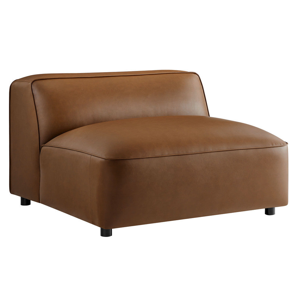 Modway Auren Upholstered Vegan Leather Modular Armless Chair by Modway-EEI-7121